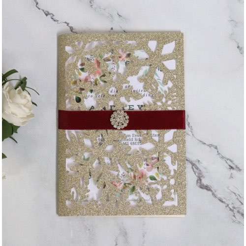 Elegant Wedding Invitation Glitter Christmas Greeting Card Business Invitation
